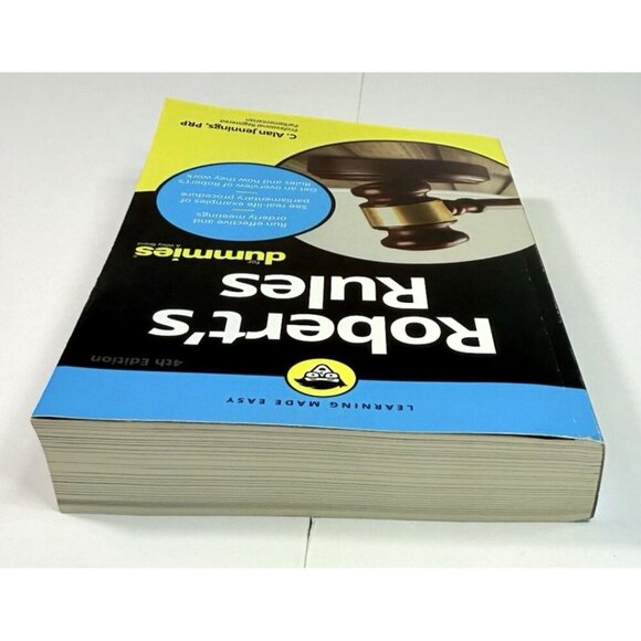 Robert's Rules for Dummies 4th Ed. by C. Alan Jennings PAPERBACK BOOK - Picture 4 of 12